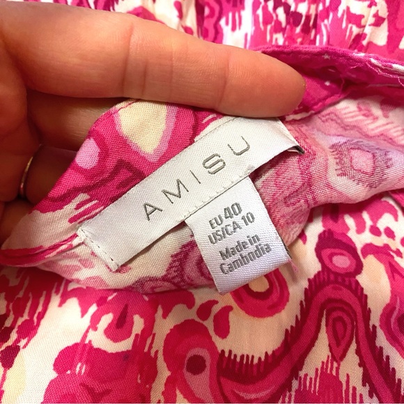 AMISU Pink and White Patterned Dress 🩷 - Picture 10 of 11